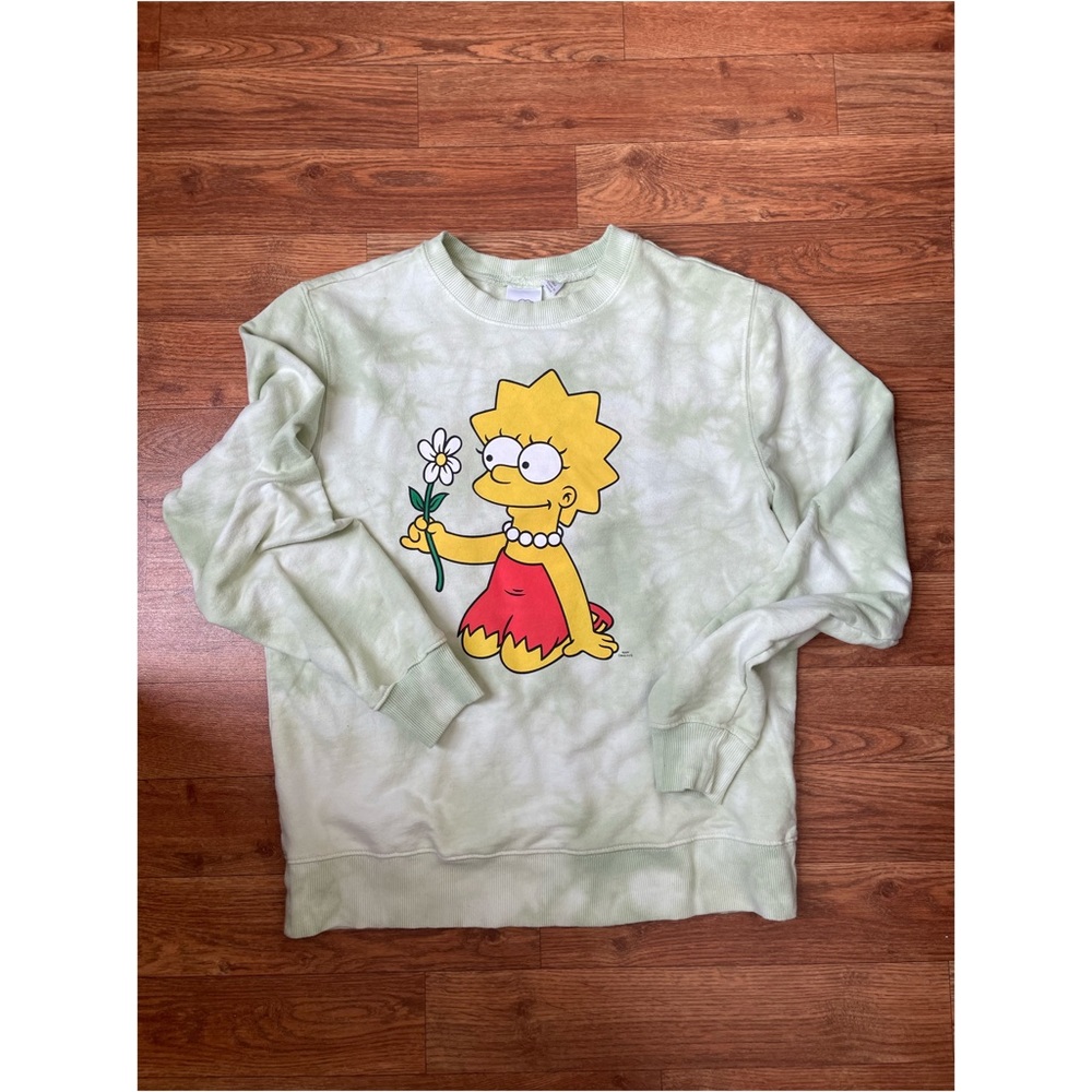 SOLD: Lisa Simpson - Green tie dyed sweatshirt